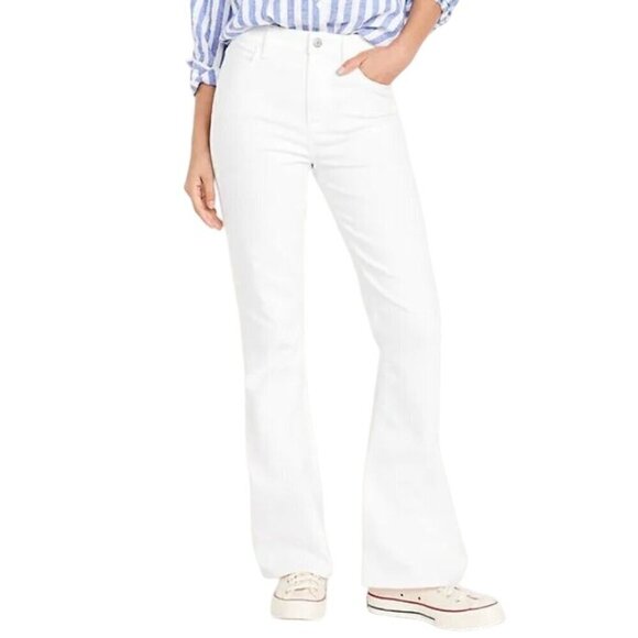 Old Navy Denim - Old Navy High-Waisted Wow Flare Jeans White Women's 16 Petite